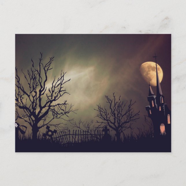 Beängstigende Halloween-Nacht Postkarte (Vorderseite)