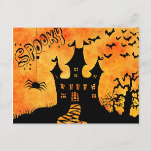 Beängstigende Halloween-Nacht Postkarte