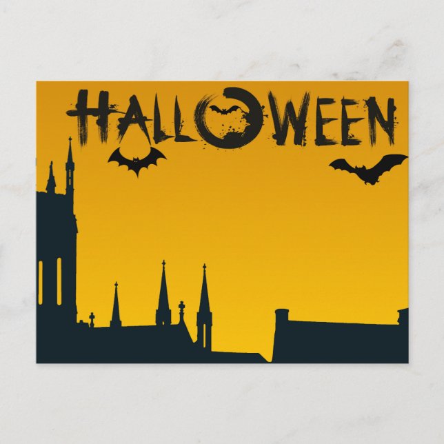 Beängstigende Halloween-Nacht Postkarte (Vorderseite)