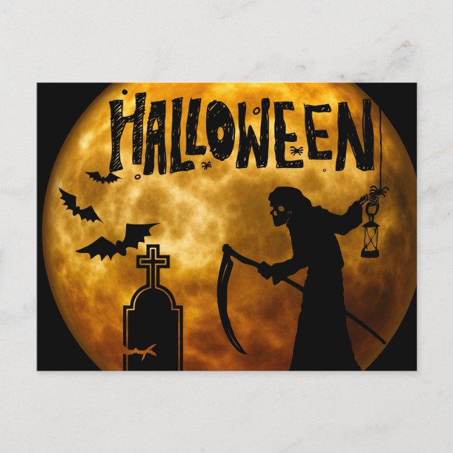 Beängstigende Halloween-Nacht Postkarte (Vorderseite)