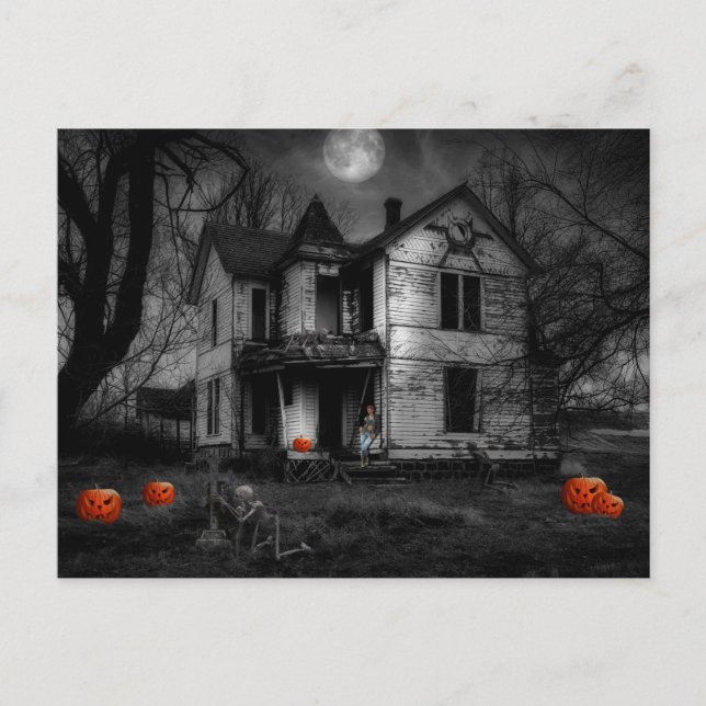 Beängstigende Halloween Night Postkarte (Vorderseite)