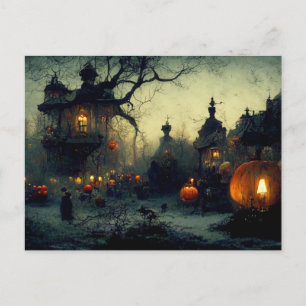 Beängstigende Halloween Night Postkarte