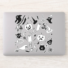 beängstigende Halloween-Party-Doodle-Art-Aufkleber Aufkleber