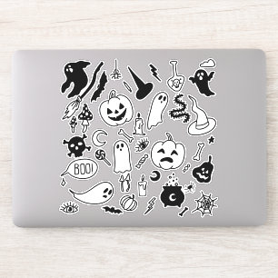 beängstigende Halloween-Party-Doodle-Art-Aufkleber Aufkleber