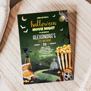 Beängstigende Halloween-Party Movie Night Geburtst Einladung