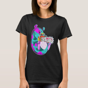 Beängstigende Hamster Chainsaw 90er Vaporwave Spoo T-Shirt