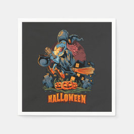 Beängstigende Hexe auf einem Zimmer Serviette