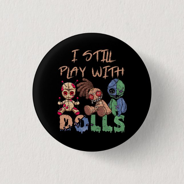 Beängstigende Hexe stiil spiele mit Voodoo Doll Fu Button (Vorderseite)