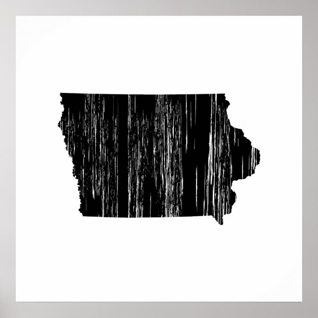 Beängstigende Iowa-Staat-Kontur Poster (Vorne)