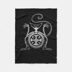 Beängstigende Katze Fleecedecke