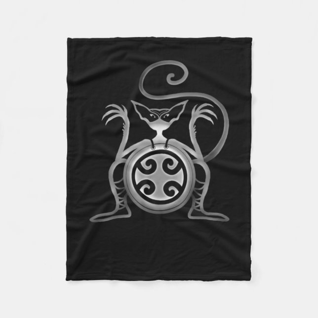 Beängstigende Katze Fleecedecke (Vorderseite)