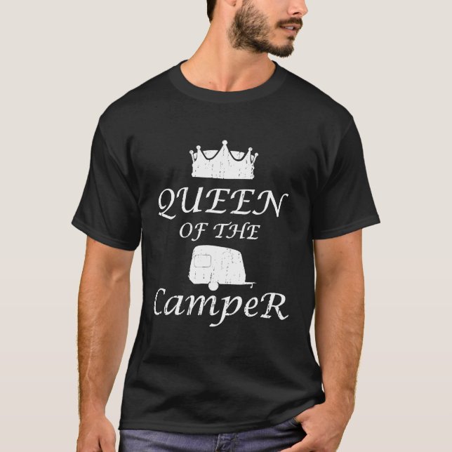Beängstigende Königin des Campers Funny Rv Camping T-Shirt (Vorderseite)