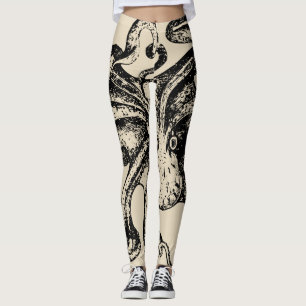 Beängstigende Kraken steampunk Kunst Leggings