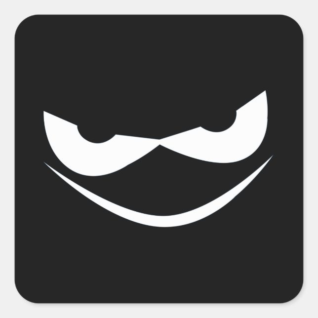 Beängstigende Kürbisgesicht Quadratischer Aufkleber (Vorderseite)