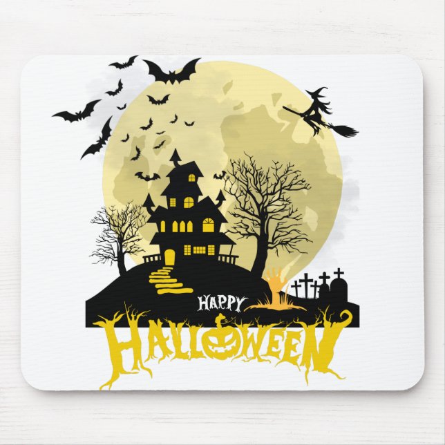 Beängstigende Kürbiskrötenkunst | Spooky Fun Mousepad (Vorne)