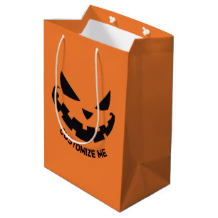 Beängstigende Kürbislaterne Benutzerdefiniertes Or Mittlere Geschenktüte