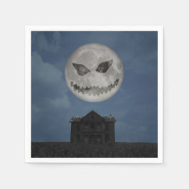 Beängstigende Kürbislaterne Halloween Moon Serviette