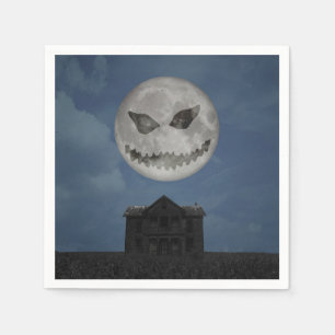 Beängstigende Kürbislaterne Halloween Moon Serviette