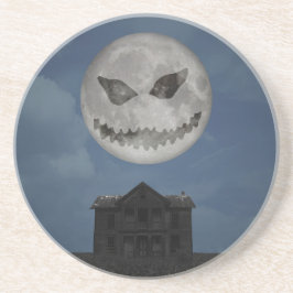Beängstigende Kürbislaterne Halloween Moon Untersetzer