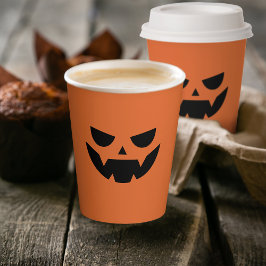 Beängstigende Kürbislaterne Halloween Pappbecher