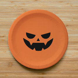 Beängstigende Kürbislaterne Halloween Pappteller