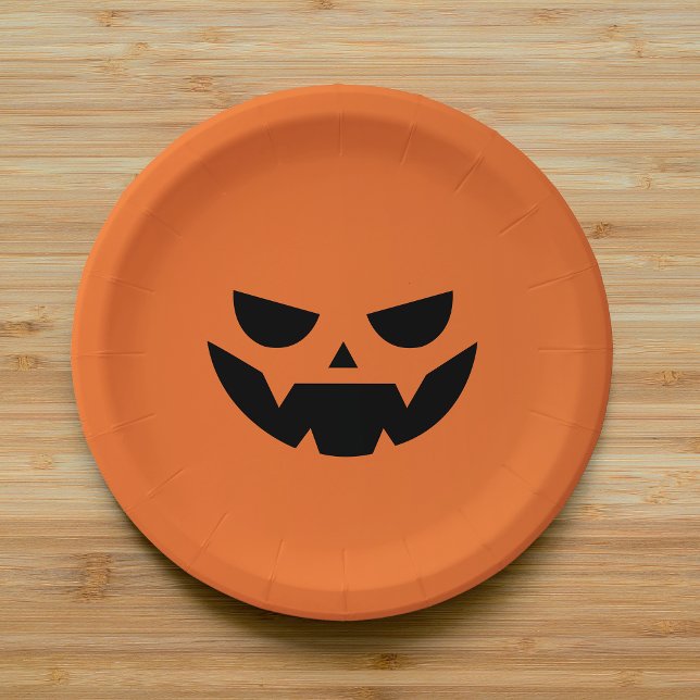 Beängstigende Kürbislaterne Halloween Pappteller (Von Creator hochgeladen)