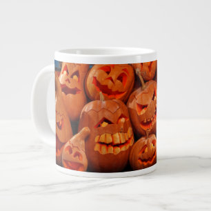 Beängstigende Kürbislaterne Halloween Pumpkins 2 Jumbo-Tasse