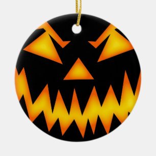 Beängstigende Kürbislaterne Keramik Ornament