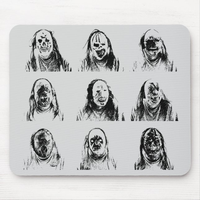Beängstigende Masken Mousepad (Vorne)