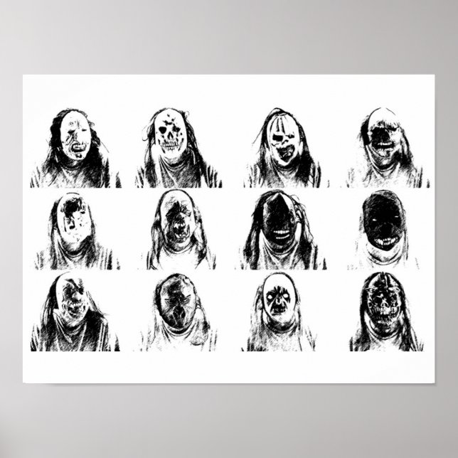 Beängstigende Masken Poster (Vorne)