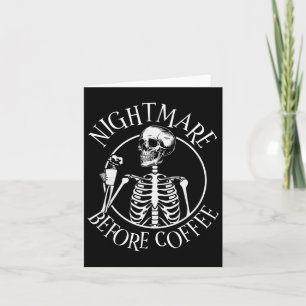 Beängstigende Nacht vor Coffee Halloween Skeleton Karte