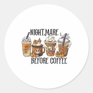 Beängstigende Nacht vor Coffee Pumpkin Gewürz Hall Runder Aufkleber
