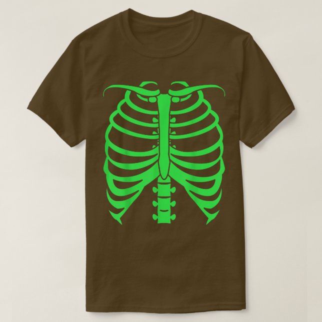 Beängstigende Neon Green Skeletts Knochen T-Shirt (Design vorne)