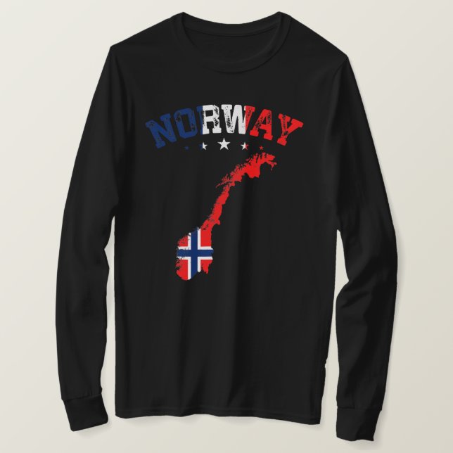 Beängstigende norwegische Fahnen Männer Frauen ste T-Shirt (Design vorne)