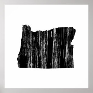 Beängstigende Oregon-Staat-Kontur Poster