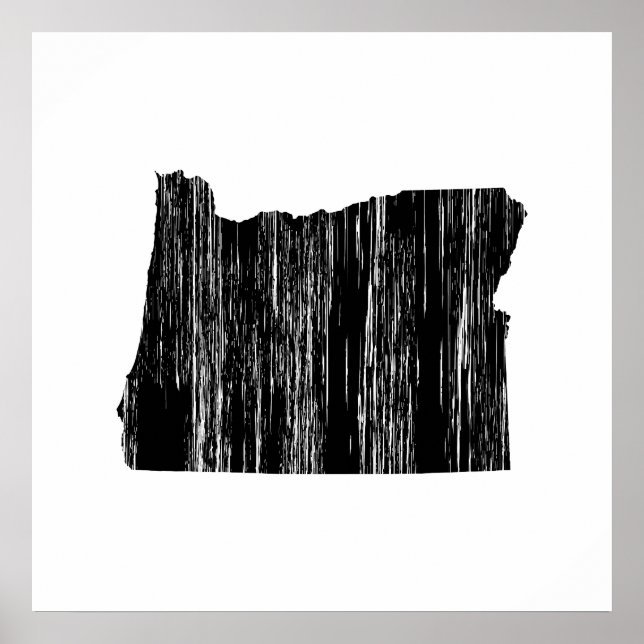 Beängstigende Oregon-Staat-Kontur Poster (Vorne)