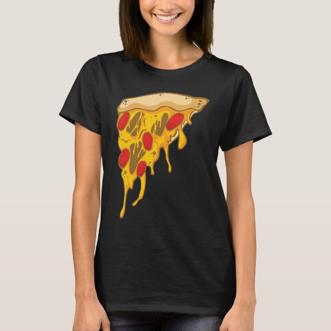 Beängstigende Pizza zu Halloween T-Shirt (Vorderseite)