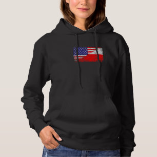 Beängstigende polnische Flagge & amerikanische Fla Hoodie