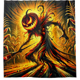 Beängstigende Pumpkin Art Duschvorhang
