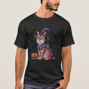 Beängstigende Pumpkin Bat Funny Hexenhut Lynx Hall T-Shirt