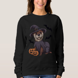 Beängstigende Pumpkin Bat Funny Witz Hat Otter Hal Sweatshirt
