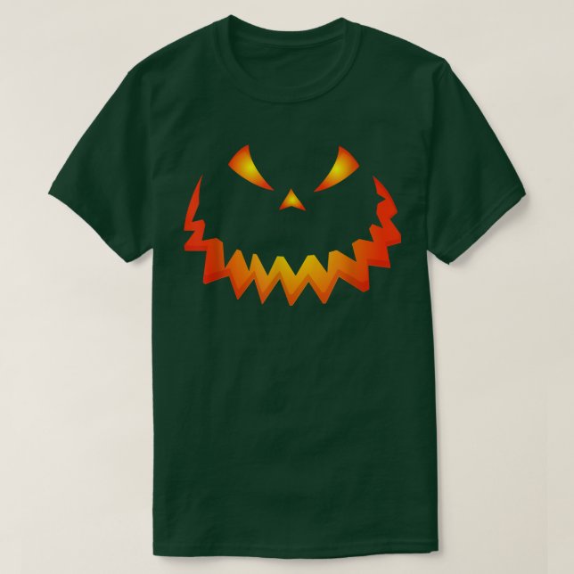 Beängstigende Pumpkin Face Horror Kürbislaterne Ha T-Shirt (Design vorne)