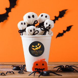 Beängstigende Pumpkin-Gesichter Vielen Dank Runder Aufkleber