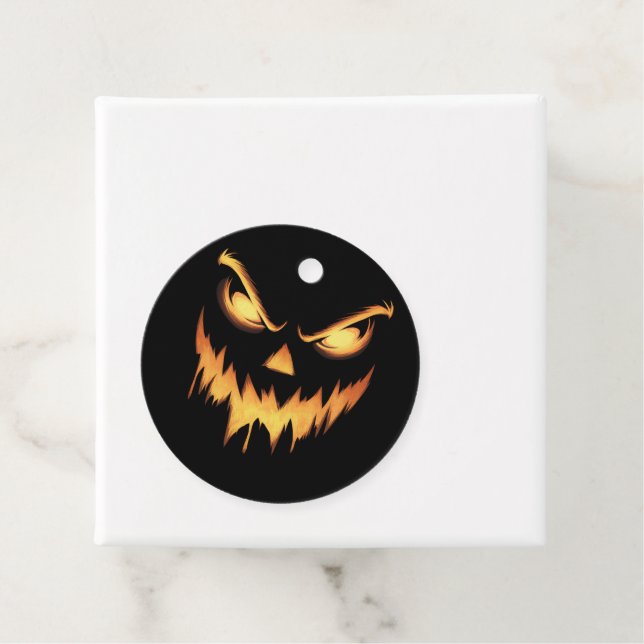Beängstigende Pumpkin Kürbislaterne Face Halloween Geschenkanhänger (Beispiel)
