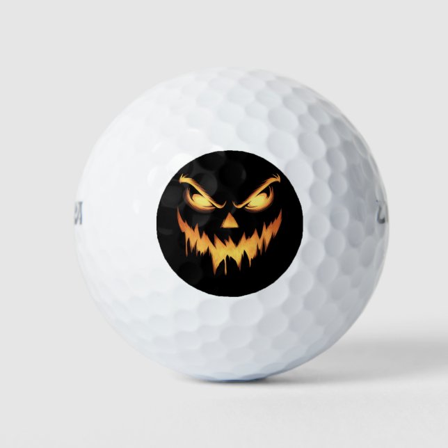 Beängstigende Pumpkin Kürbislaterne Face Halloween Golfball (Vorderseite)