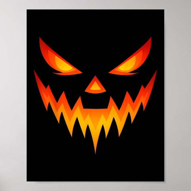 Beängstigende Pumpkin Kürbislaterne Gesicht Hallow Poster (Vorne)