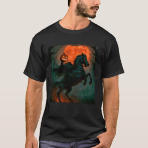 Beängstigende Pumpkin-Kürbislaterne Headless Horse T-Shirt