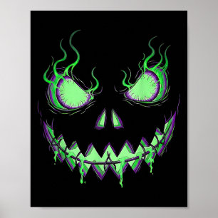 Beängstigende Pumpkin Kürbislaterne Spooky Hallowe Poster