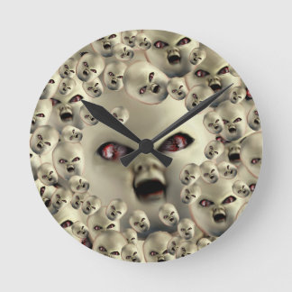 beängstigende Puppenprodukte, dunkle Kunst Runde Wanduhr