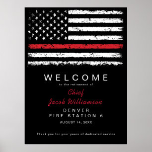 Beängstigende Red Thin Line American Flag Retireme Poster